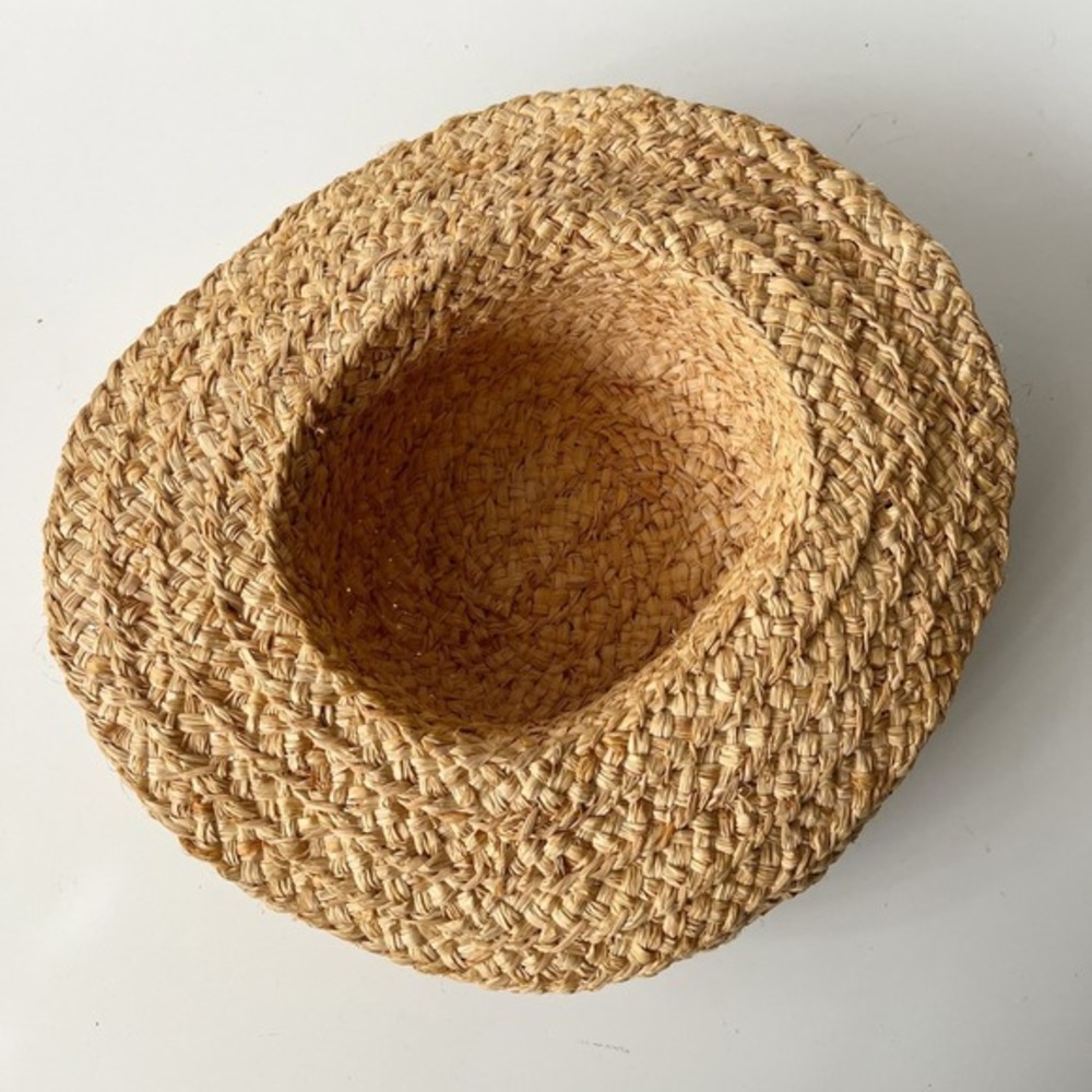 Straw 100% Rafia Straw‎ Summer Woven Hat Black Bow Accent - Picture 6 of 8